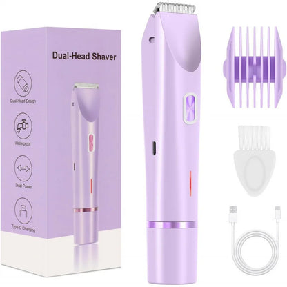 2-in-1 Women Electric Razor Painless Bikini and body hair Trimmer Wet Dry Rechargeable