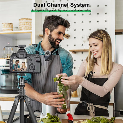 3 in 1 Wireless Lavalier Microphone Noise Reduction Mic for Video Recording