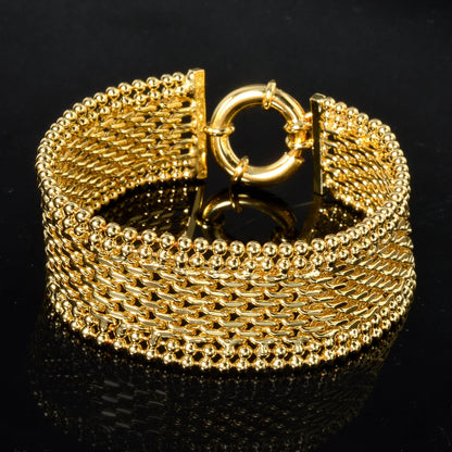 Unisex 18MM Gold Plated Miami Chain Bracelet Punk Hip Hop Wristband