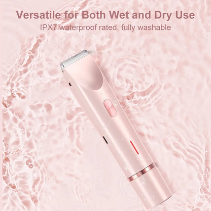2-in-1 Women Electric Razor Painless Bikini and body hair Trimmer Wet Dry Rechargeable