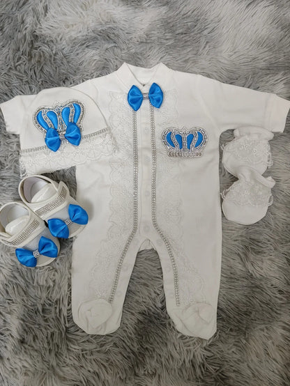 Name Personalized Layette Newborn 4pcs Crown Jewelry Welcome Home Romper Baby Clothes Baby Girl Boy Toddler's Cotton Outfits
