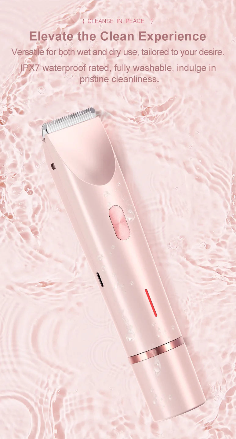 2-in-1 Women Electric Razor Painless Bikini and body hair Trimmer Wet Dry Rechargeable