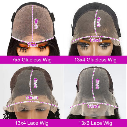 Pre Cut Glueless Water Wave Bob Wig Human Hair 13x6 Lace Frontal