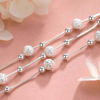 925 Sterling Silver Lucky Bead Bracelets Woman Vintage Luxury Original Multi-layer Ball Bracelet Designer Party Jewelry Gifts