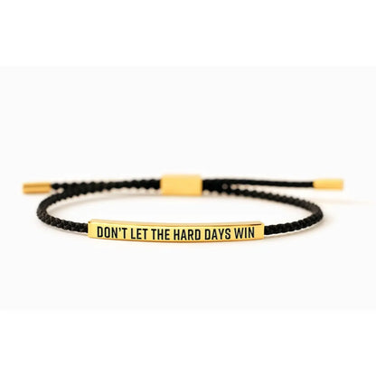 Dont Let The Hard Days Win Motivational Tube Bracelets, Adjustable Hand Bradied Wrap Stainless Steel Inspirational Gifts