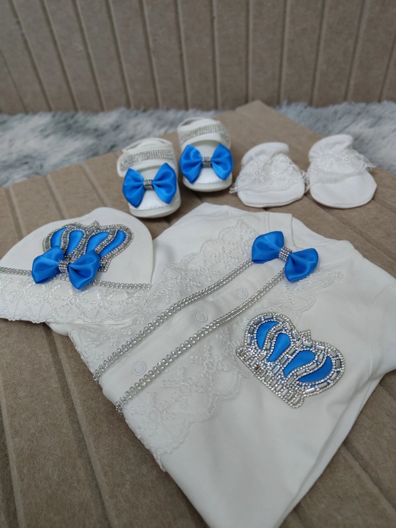 Name Personalized Layette Newborn 4pcs Crown Jewelry Welcome Home Romper Baby Clothes Baby Girl Boy Toddler's Cotton Outfits