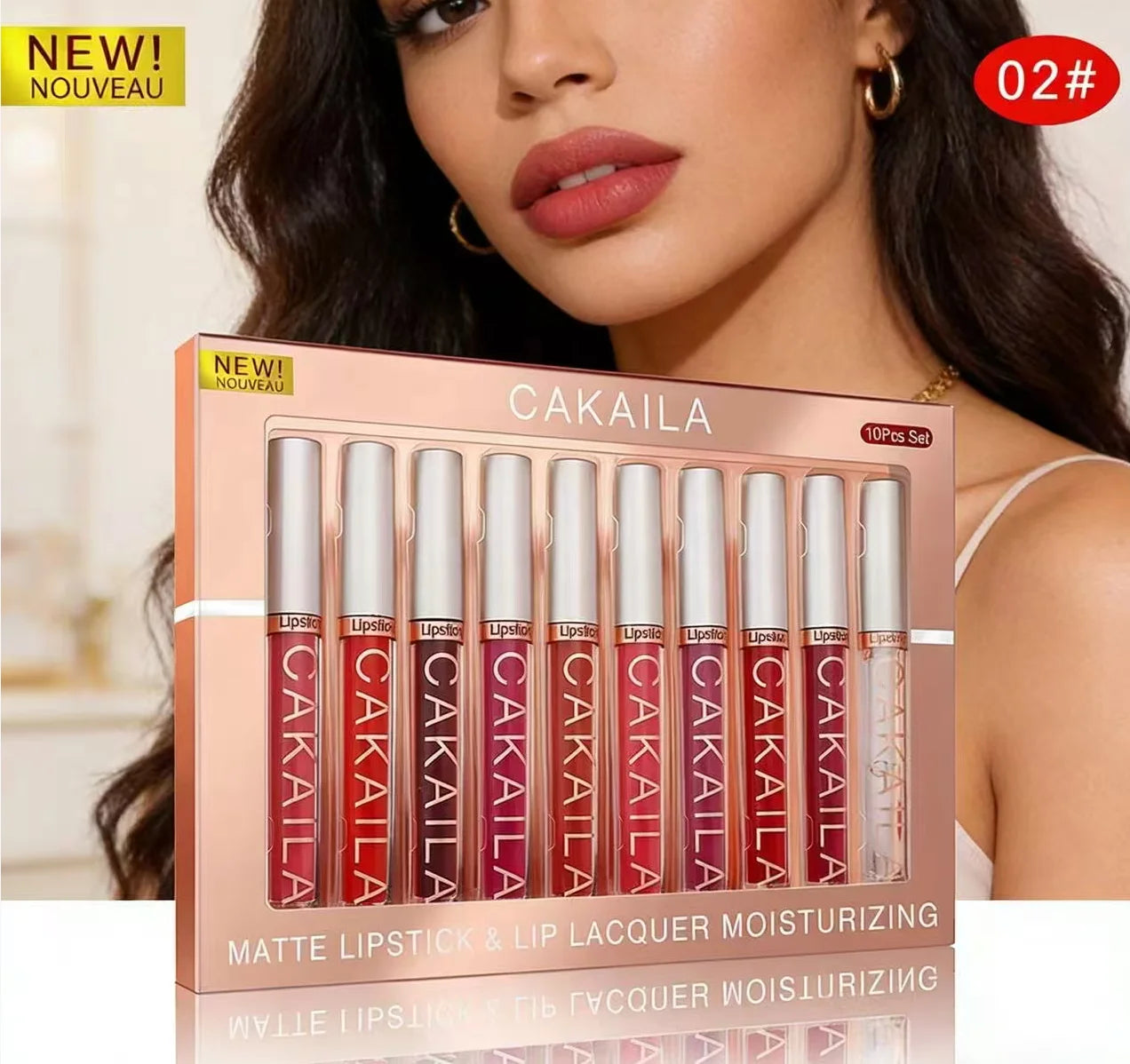 Matte Liquid Lipstick Lip Oil 10pc/set, Waterproof Velvet Lip Gloss Long Lasting Non-transfer Nude Red Pink Daily &Party Makeup