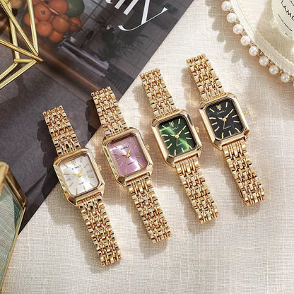 Women’s Square Quartz Watch Stainless Steel Strap Luxury Fashion Wristwatch