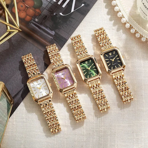 Women’s Square Quartz Watch Stainless Steel Strap Luxury Fashion Wristwatch