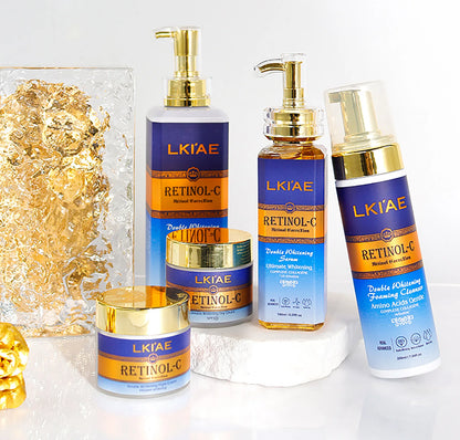 Hot Selling Brightening Lotion kit Women Organic 5Pcs Routine Skin Whitening And Skincare Set With Retinol