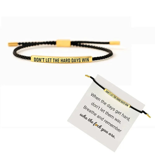 Dont Let The Hard Days Win Motivational Tube Bracelets, Adjustable Hand Bradied Wrap Stainless Steel Inspirational Gifts