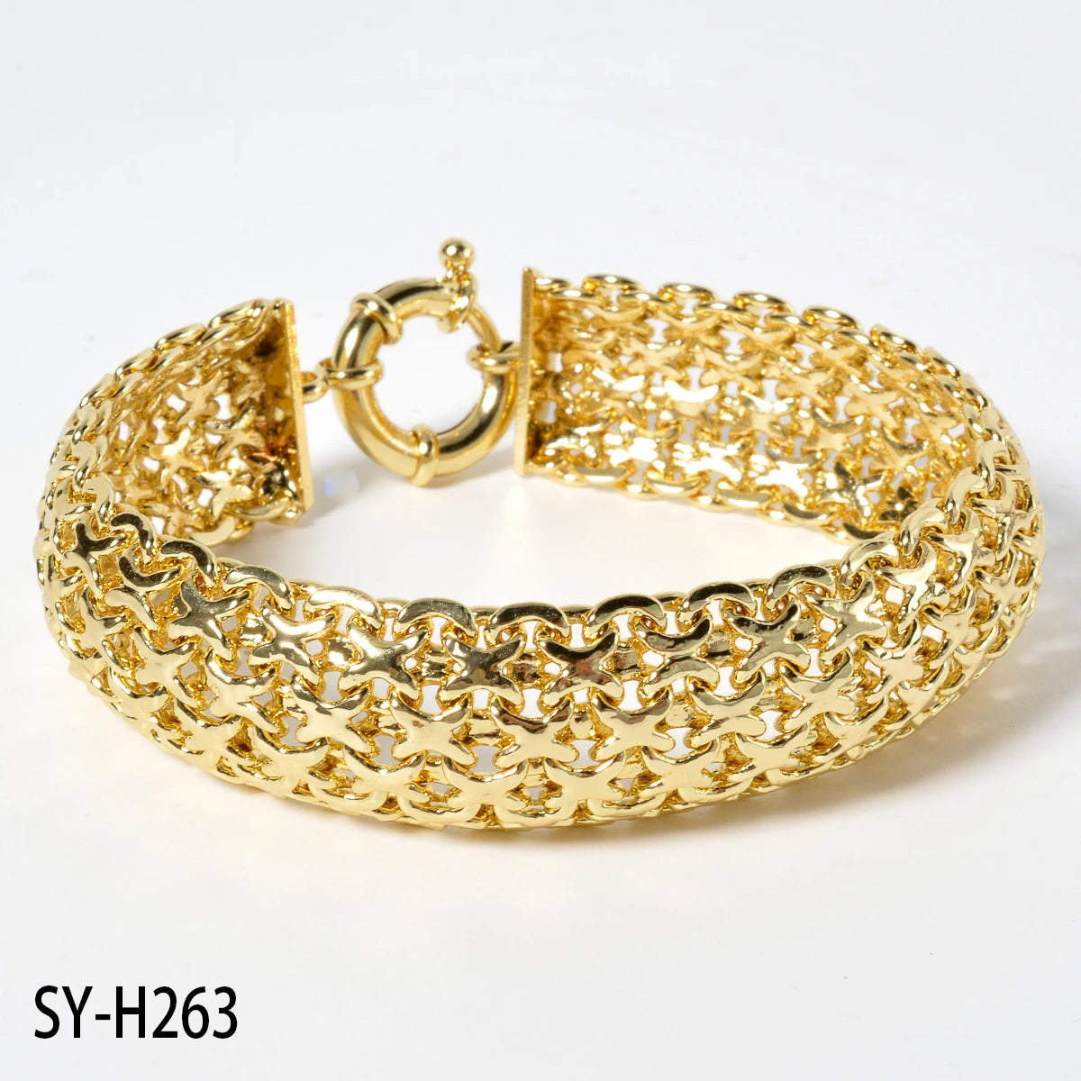 Unisex 18MM Gold Plated Miami Chain Bracelet Punk Hip Hop Wristband