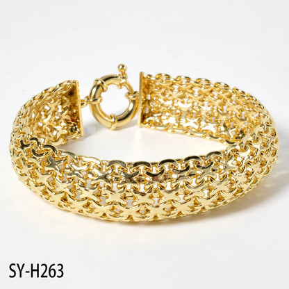 Unisex 18MM Gold Plated Miami Chain Bracelet Punk Hip Hop Wristband