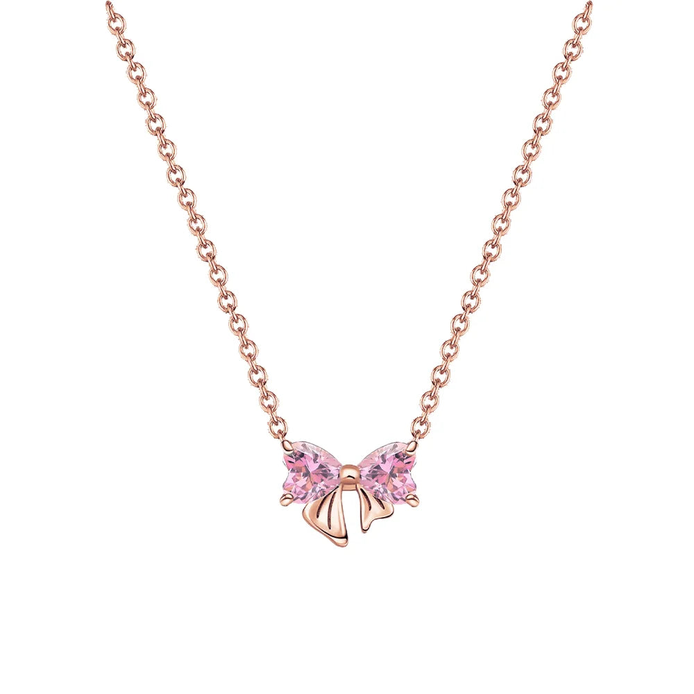 New Original 925 Sterling Silver Butterfly Necklace Star Moon Heart Key Lock Chain Link for Women Jewelry Valentine's Day Gift