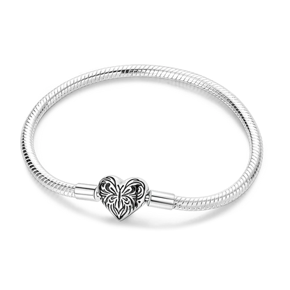 925 Sterling Silver Bracelets 17-20CM Original Golden Sparkling Heart Shaped Bracelet Fit DIY Charms Beads Fashion Women Jewelry