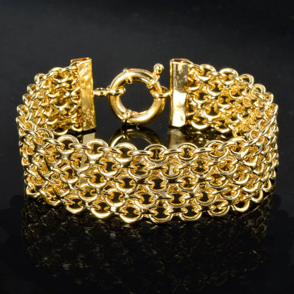 Unisex 18MM Gold Plated Miami Chain Bracelet Punk Hip Hop Wristband
