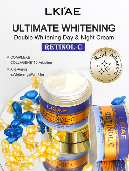 Hot Selling Brightening Lotion kit Women Organic 5Pcs Routine Skin Whitening And Skincare Set With Retinol