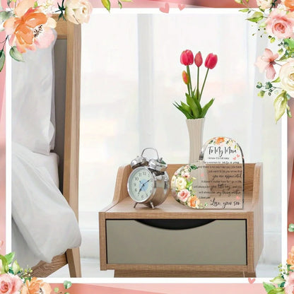 Mom Acrylic Heart Plaque: Birthday/Mother's Day/Christmas/Valentine's Gift from Son/Daughter. Thoughtful, Shows Gratitude