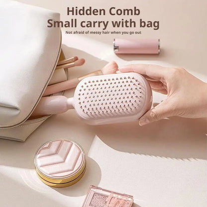 Anti Static Self Cleaning Hair Brush Retractable Bristles Airbag Cushion Wet Dry Scalp Massage Barber Styling Tool