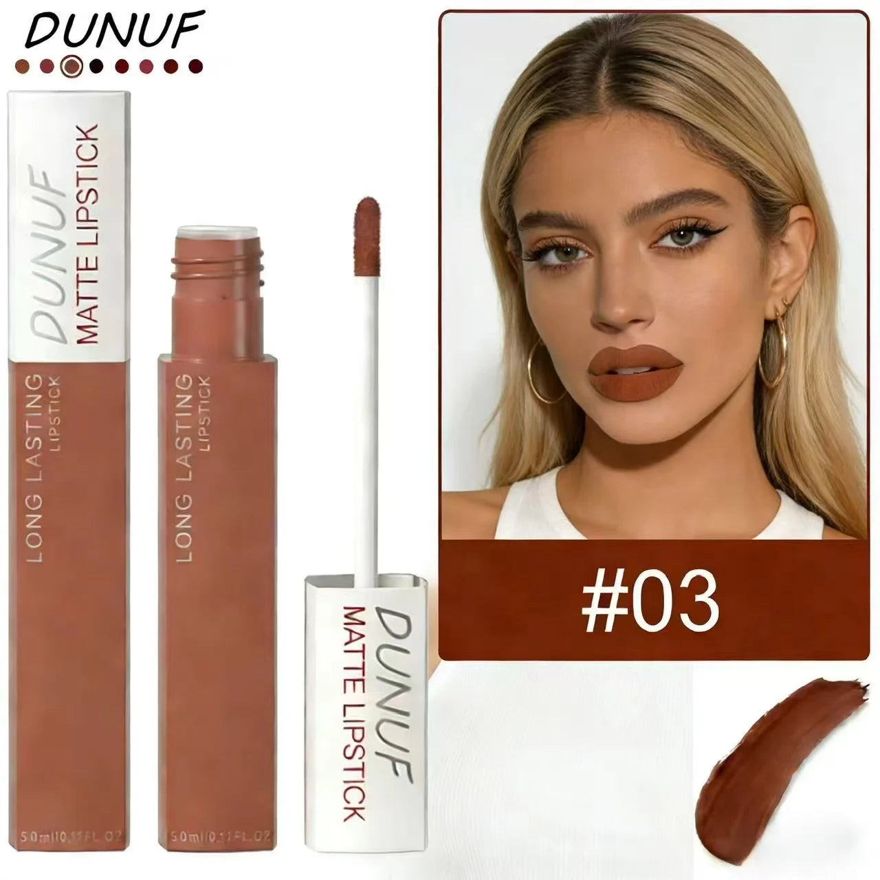8pc/set Long-Lasting Lip Gloss Matte Waterproof Lipstick Lip Stain Non-transfer Highly Pigmented Nude Red Y2K Daily&Party Makeup