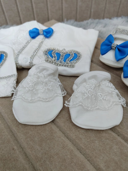 Name Personalized Layette Newborn 4pcs Crown Jewelry Welcome Home Romper Baby Clothes Baby Girl Boy Toddler's Cotton Outfits