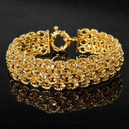 Unisex 18MM Gold Plated Miami Chain Bracelet Punk Hip Hop Wristband