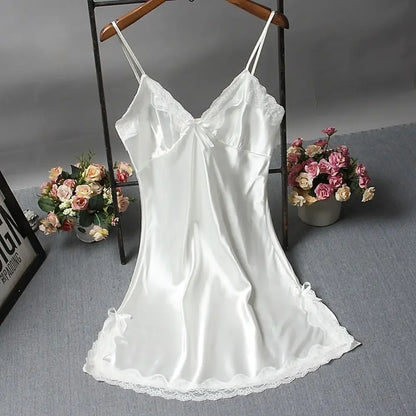 Sexy Lace Patchwork Camisola Lingerie Nighty Wedding Dress Sleep Wear Nightdress Clothes Women's Nightgowns Sexy Nightwear