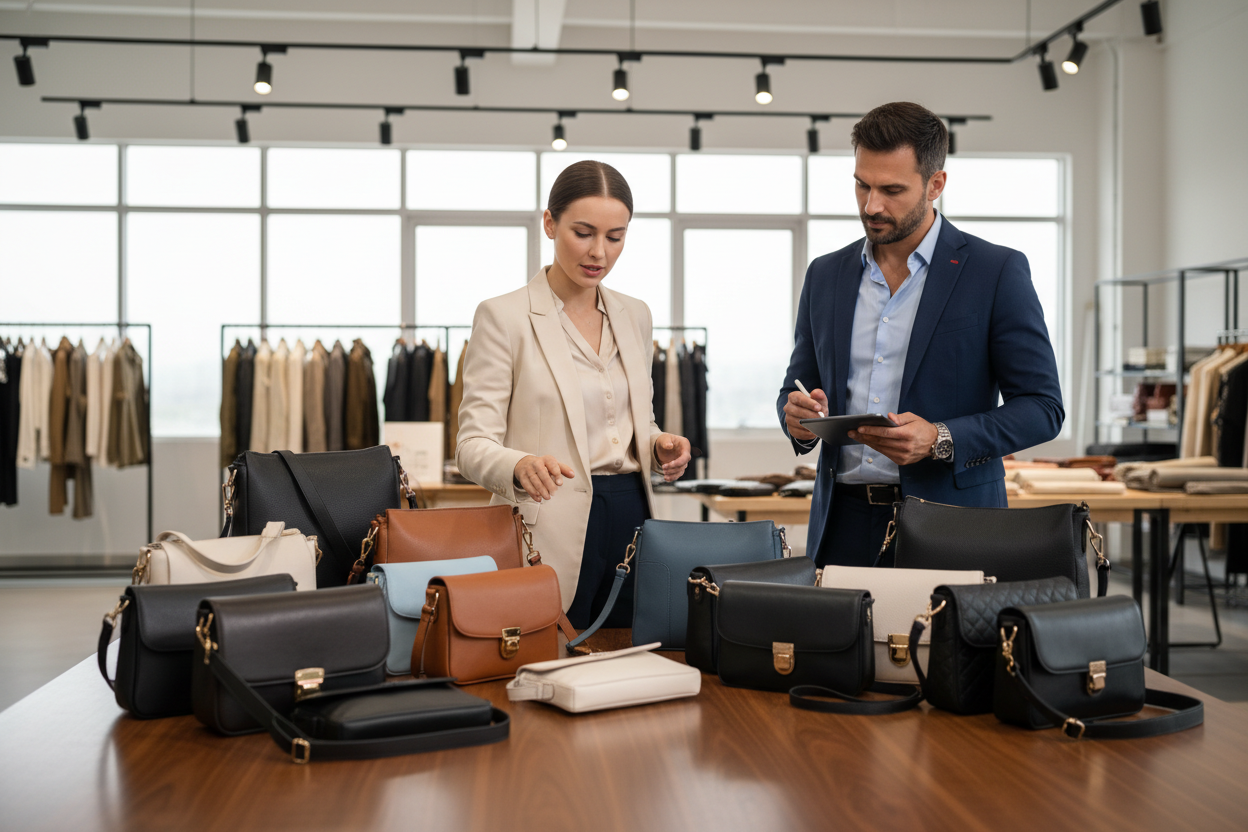 a lot of bage infront of her and disscussed a man