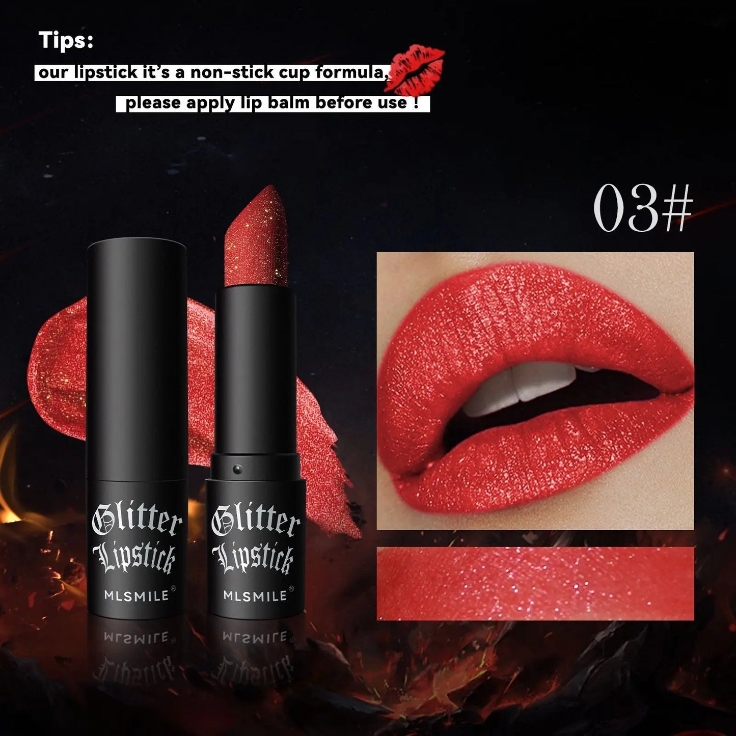 7 Colors Glitter Lipstick Waterproof Long Lasting Metallic Lip Gloss Set