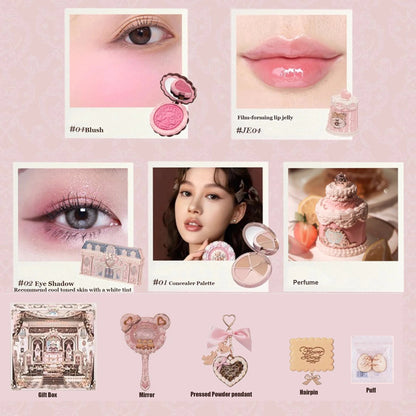Flower Knows Sweetie Bear Makeup Box Set 10PCS Eyeshadow Blush Lip Kit