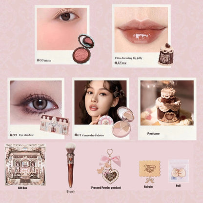 Flower Knows Sweetie Bear Makeup Box Set 10PCS Eyeshadow Blush Lip Kit
