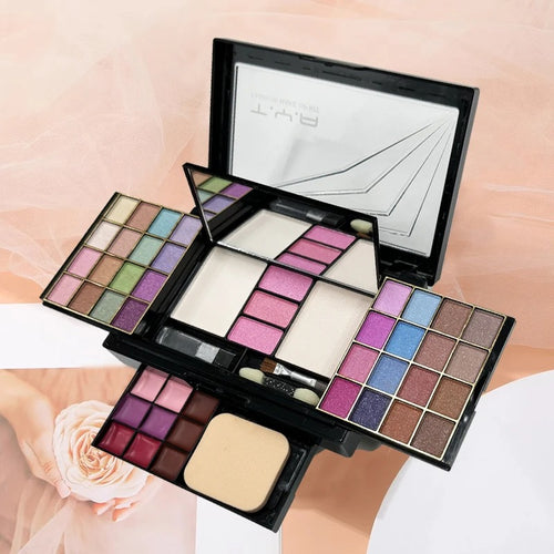 TYA 46 Colors Makeup Set Eyeshadow Blusher Lip Gloss Powder Puff Kit T6145