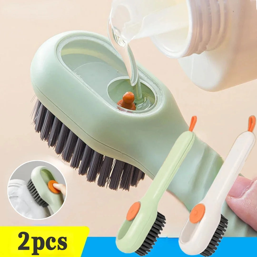 Multifunction Shoe Cleaning Brush with Liquid Dispenser & Long Handle
