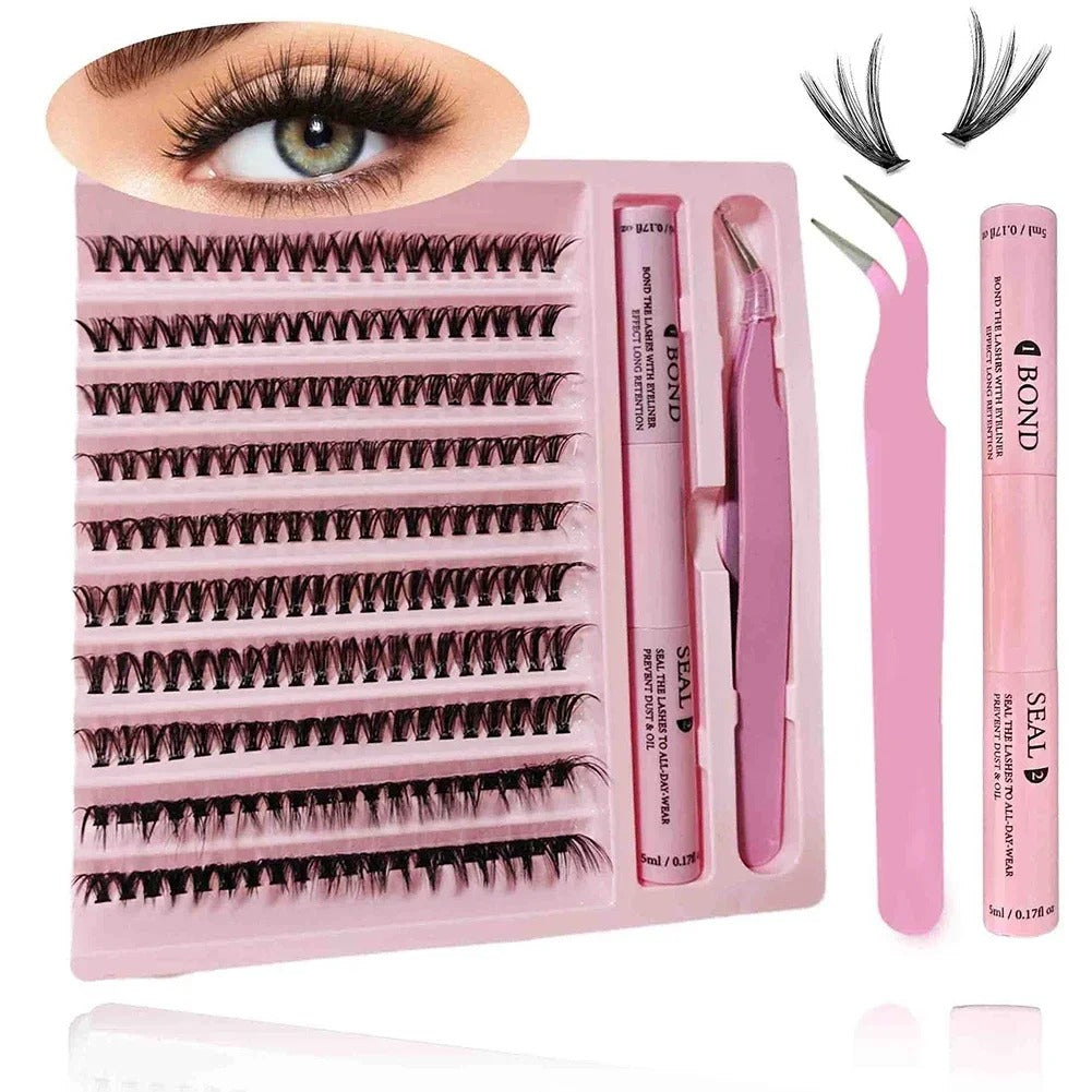 DIY Lash Clusters Extension Kit with Bond Seal & Applicator Tool Set