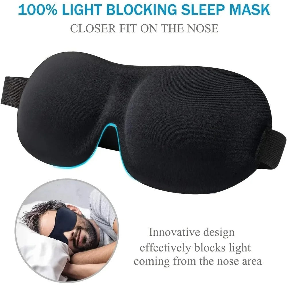 3D Memory Foam Sleep Mask Soft Eye Cover for Travel & Light Blocking
