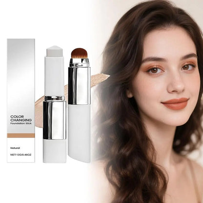 2-in-1 Color Changing Foundation Stick – Lightweight Moisturizing & Brightening Makeup