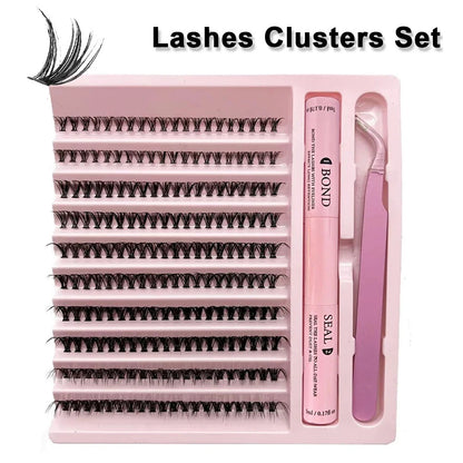 DIY Lash Clusters Extension Kit with Bond Seal & Applicator Tool Set