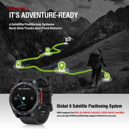 Zeblaze Stratos 4 GPS Smart Watch AMOLED Compass Altimeter Voice Call