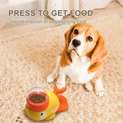 2-in-1 Dog Treat Dispenser Toy Cartoon Duck Slow Feeder Training Toy