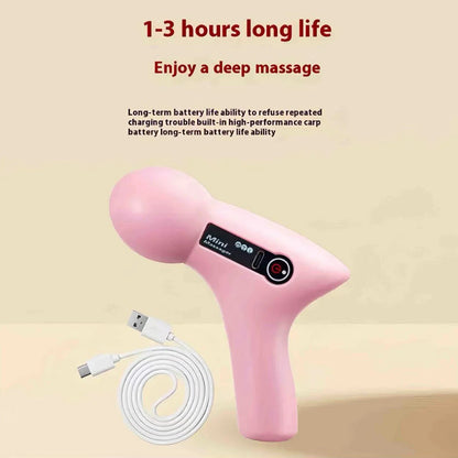 Mini Massage Gun with LCD Screen – 6 Heads Electric Fascia Massager for Neck, Back, Foot & Body Pain Relief