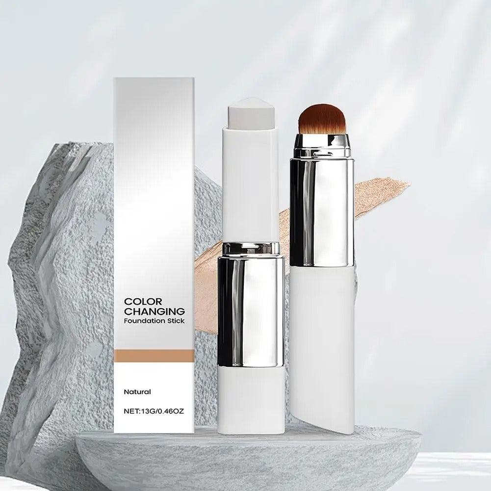 2-in-1 Color Changing Foundation Stick – Lightweight Moisturizing & Brightening Makeup