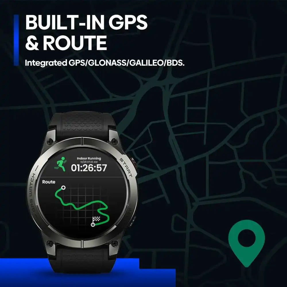 Zeblaze Stratos 3 Pro GPS Smart Watch AMOLED Bluetooth Calls Sports Watch