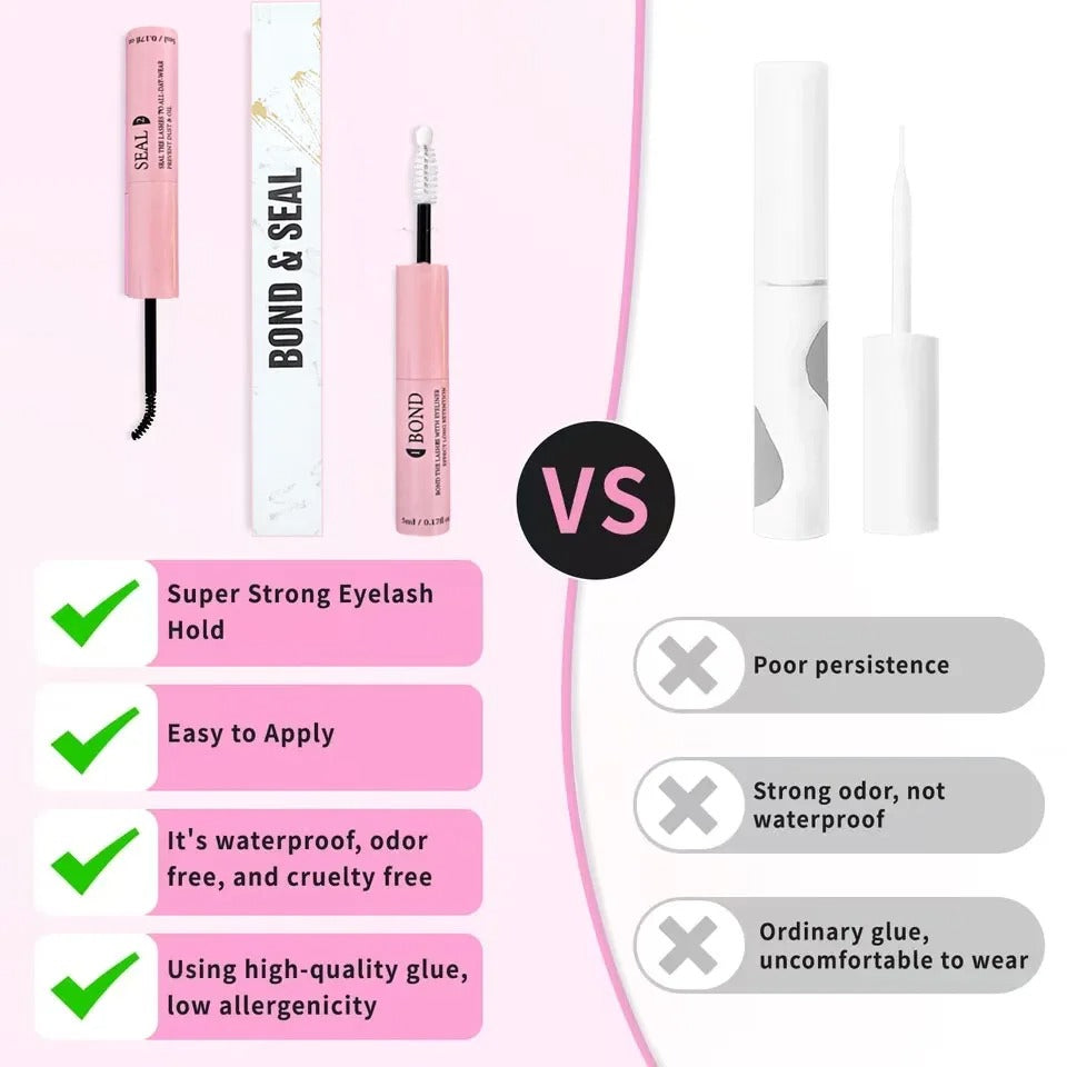 Lash Bond & Seal Kit with Glue Remover and Tweezers for Lash Extensions