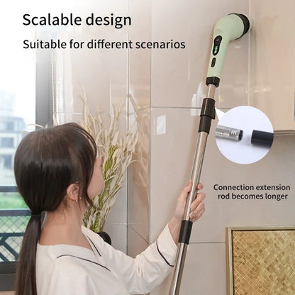 9-in-1 Electric Spin Scrubber Brush for Kitchen & Bathroom Cleaning