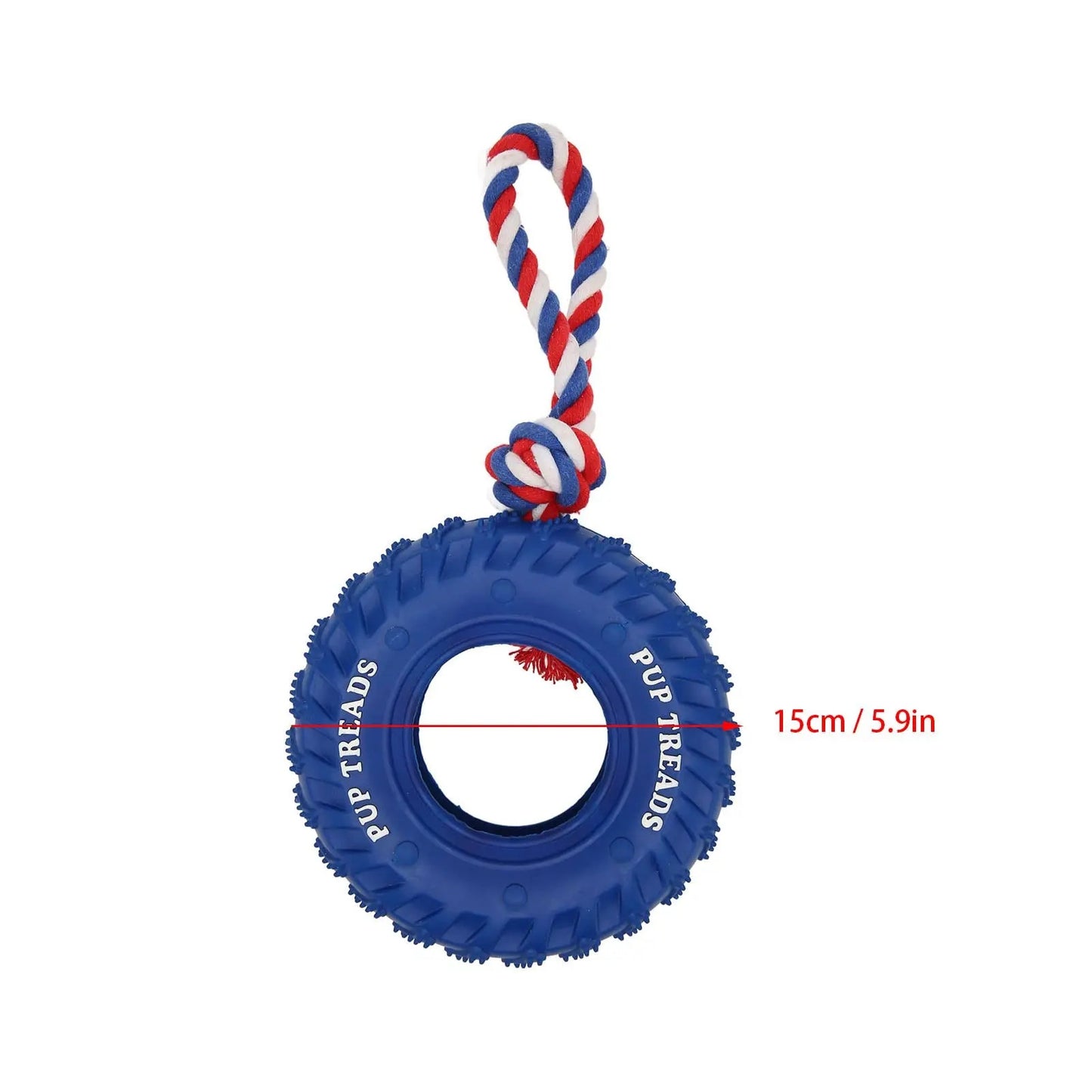 Heavy Duty Dog Chew Toy with Rubber Tire & Cotton Rope for Large Dogs