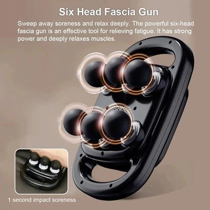 6 Head Massage Gun Deep Tissue Percussion for Full Body Muscle Relief