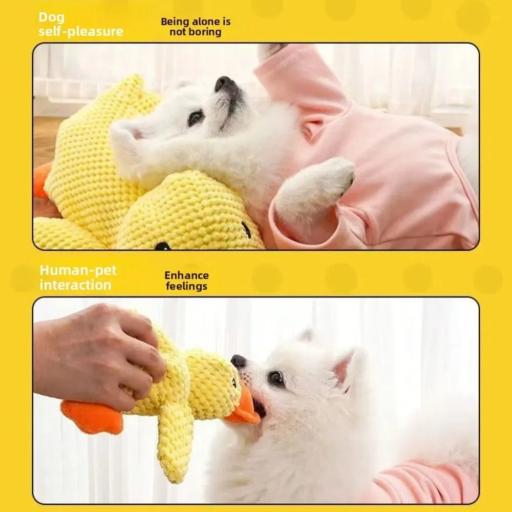 Dog Calming Duck Plush Toy Squeaky Puppy Sleep Aid Durable 1/3PCS