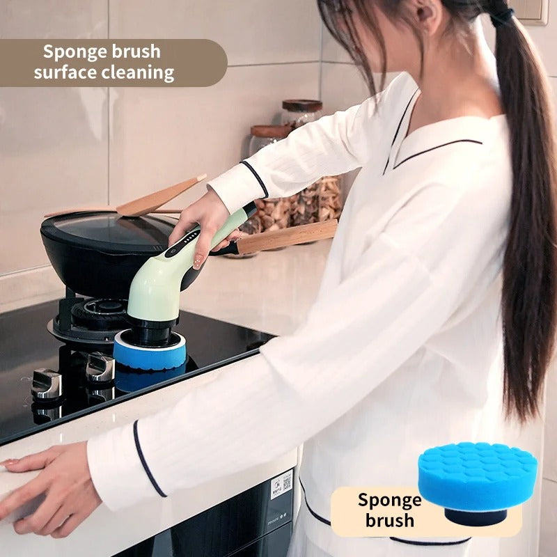 9-in-1 Electric Spin Scrubber Brush for Kitchen & Bathroom Cleaning