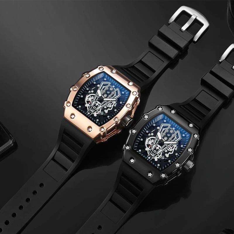 Men’s Large Dial Square Quartz Watch Waterproof Sport Luminous Wristwatch