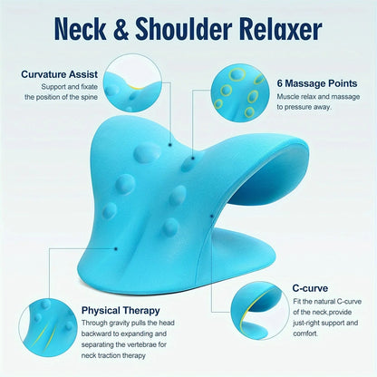 Cervical Neck Stretcher Pillow for Spine Alignment & Pain Relief